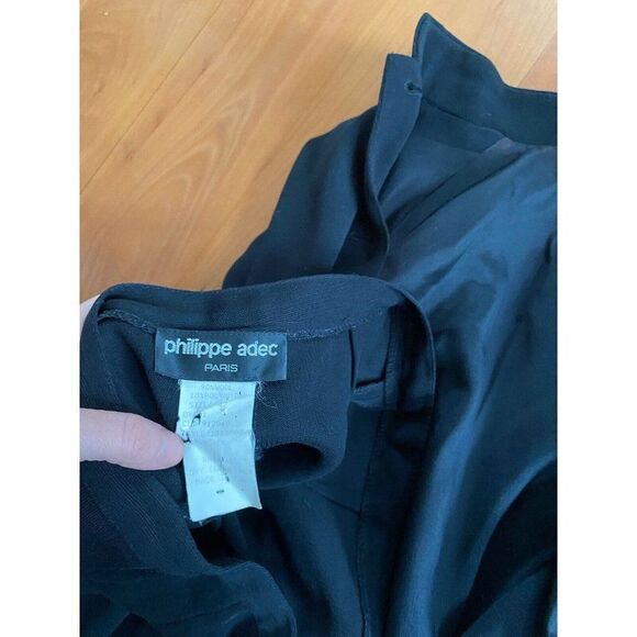 Philippe Adec Paris Pant Suit Set Black Wool 2 Piece Size 8 - Picture 4 of 14